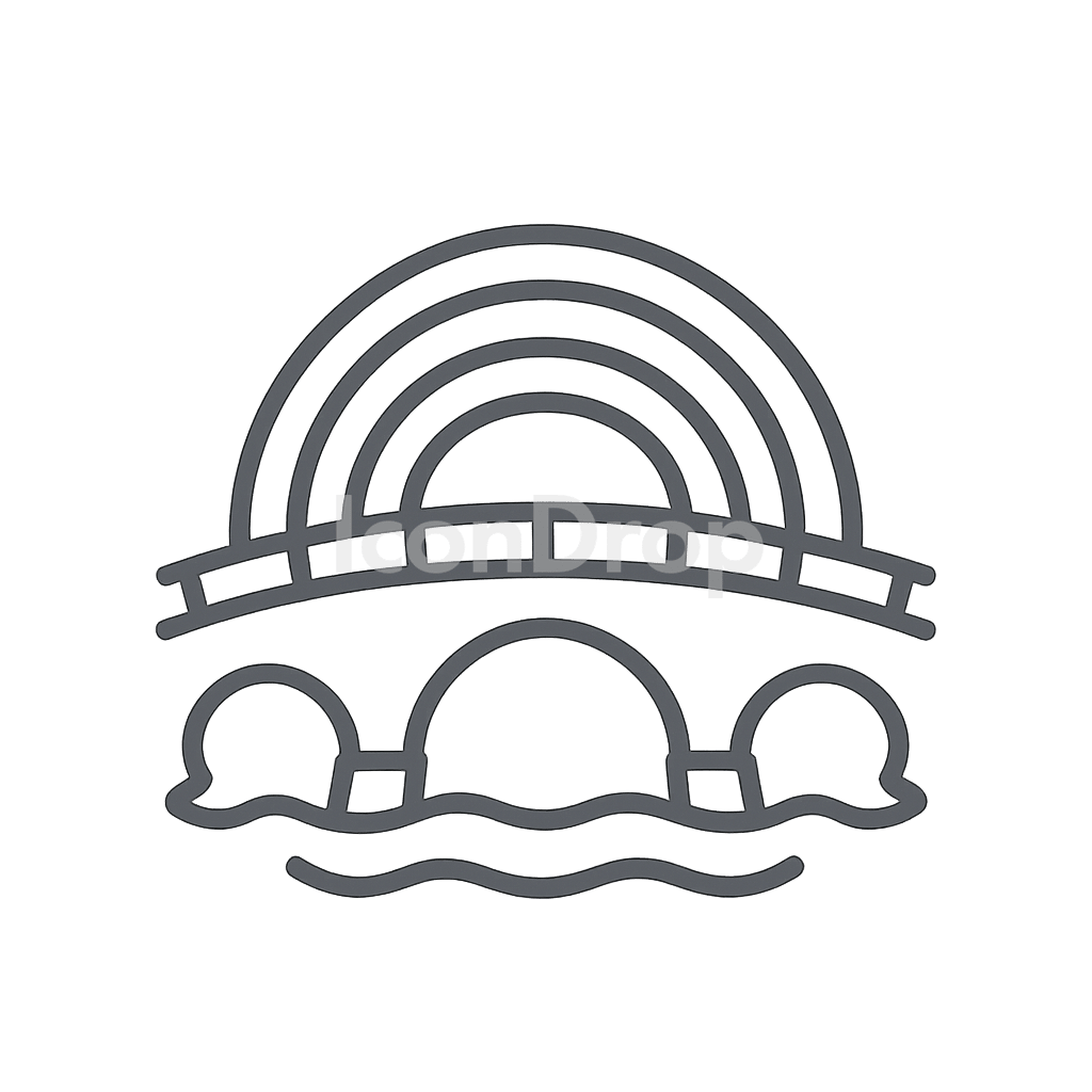 Rainbow Bridge Icon Outline
