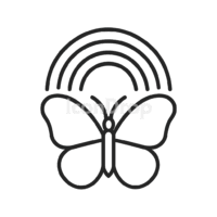 Rainbow Butterfly Icon Outline