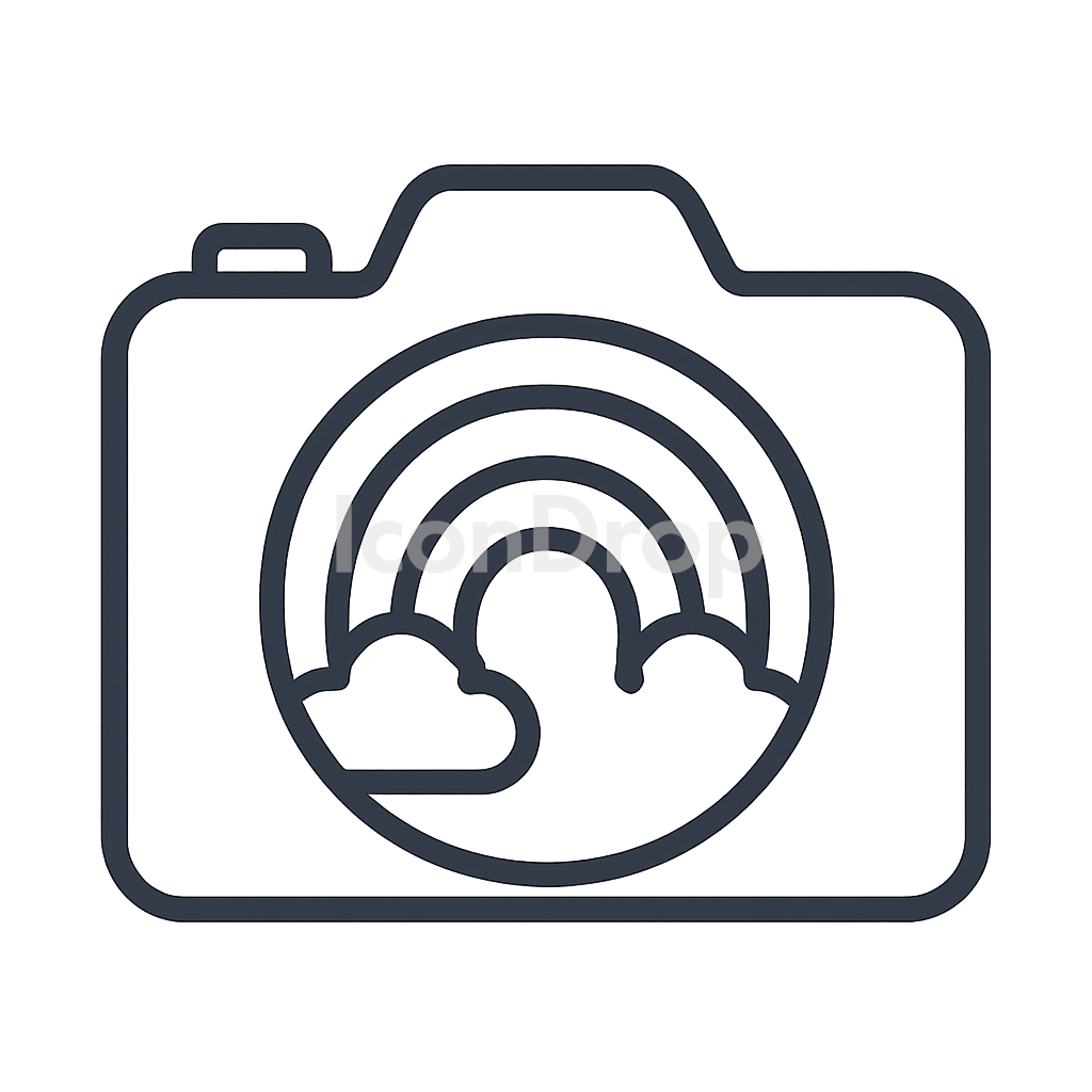 Rainbow Camera Icon Outline