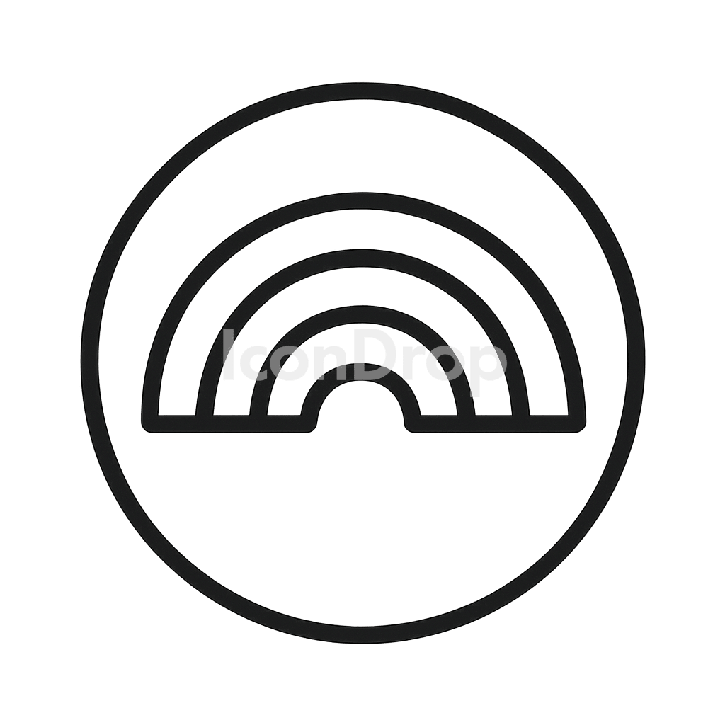 Rainbow Circle Icon Outline