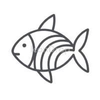 虹色の魚（レインボーフィッシュ）のアイコン（アウトライン）