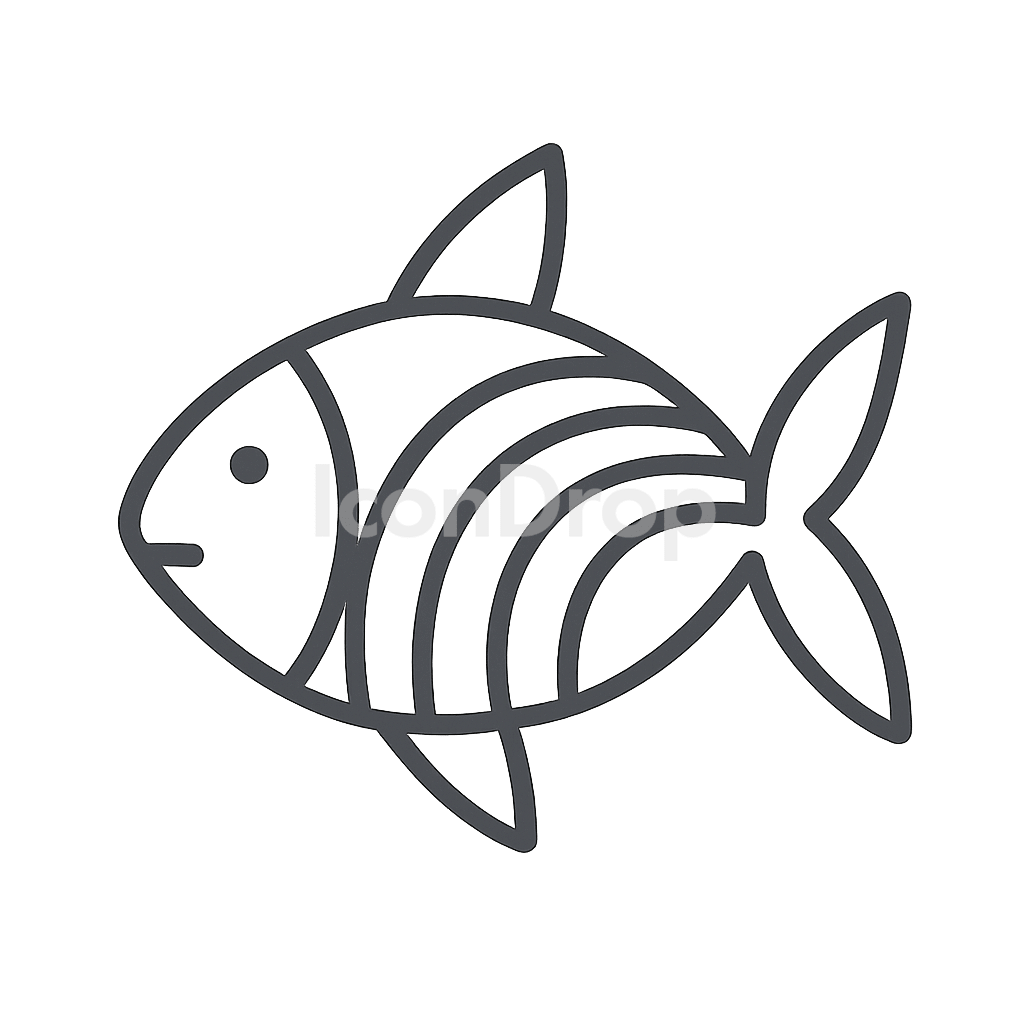 虹色の魚（レインボーフィッシュ）のアイコン アウトライン