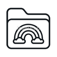 Rainbow Folder Icon Outline