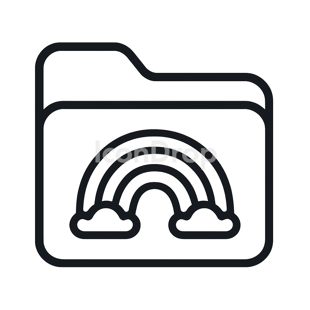 Rainbow Folder Icon Outline
