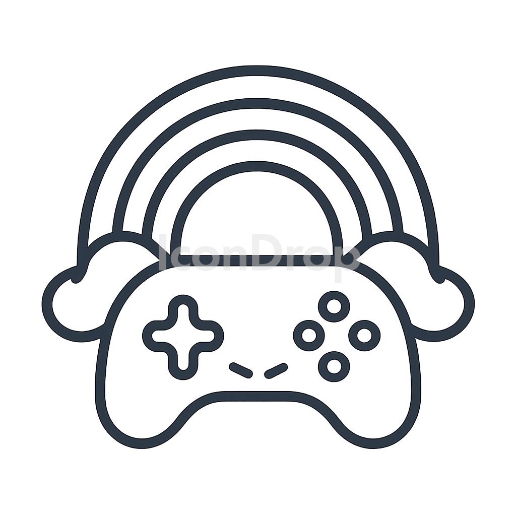 Rainbow Game Icon Outline