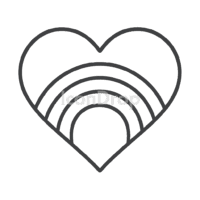 Rainbow Heart Icon Outline