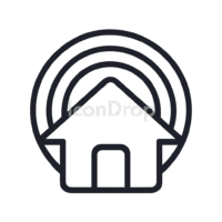 Rainbow House Icon Outline