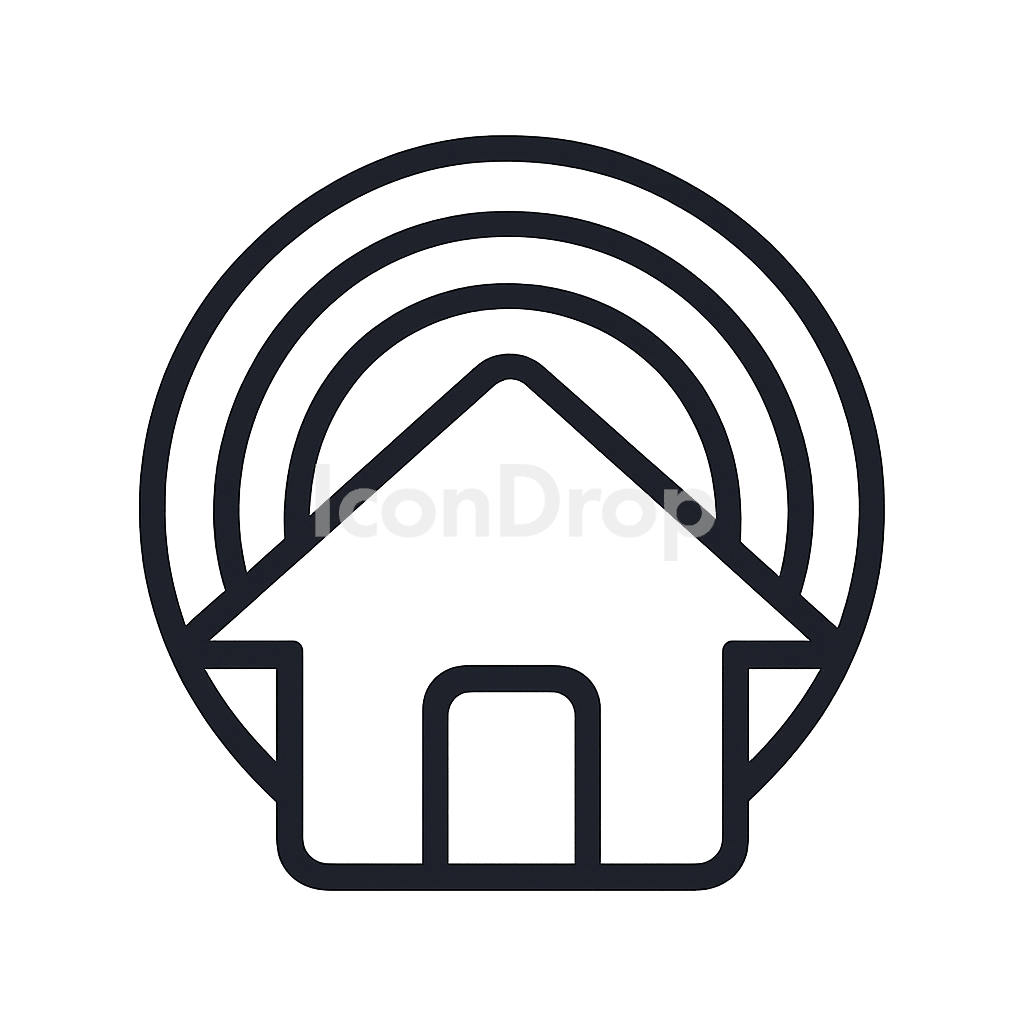 Rainbow House Icon Outline