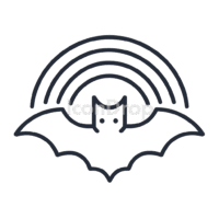 Rainbow Icon Bat Outline