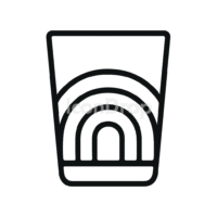 Rainbow Icon Glass Outline