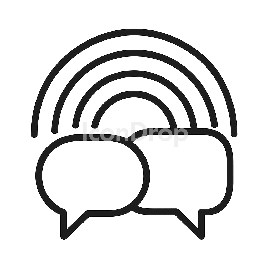 Rainbow Messages Icon Outline