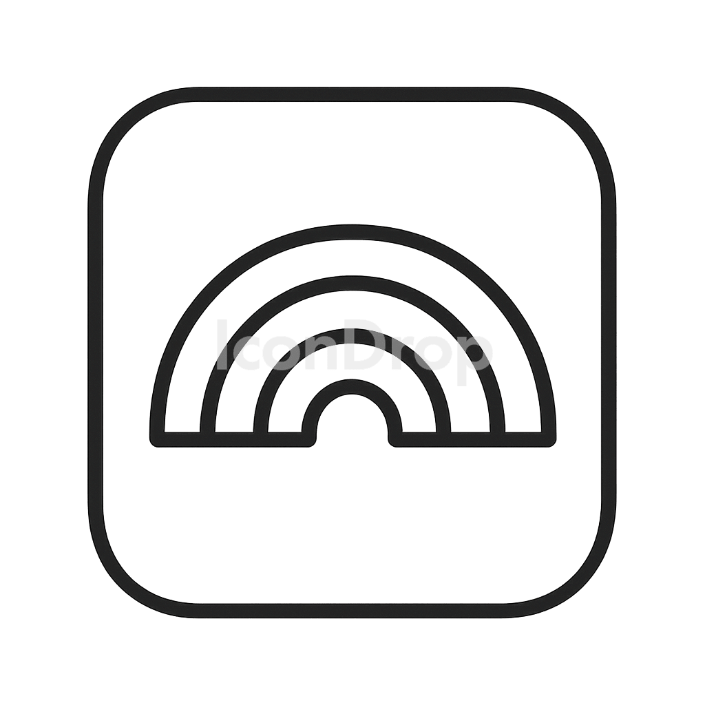 Rainbow Photos App Icon Outline