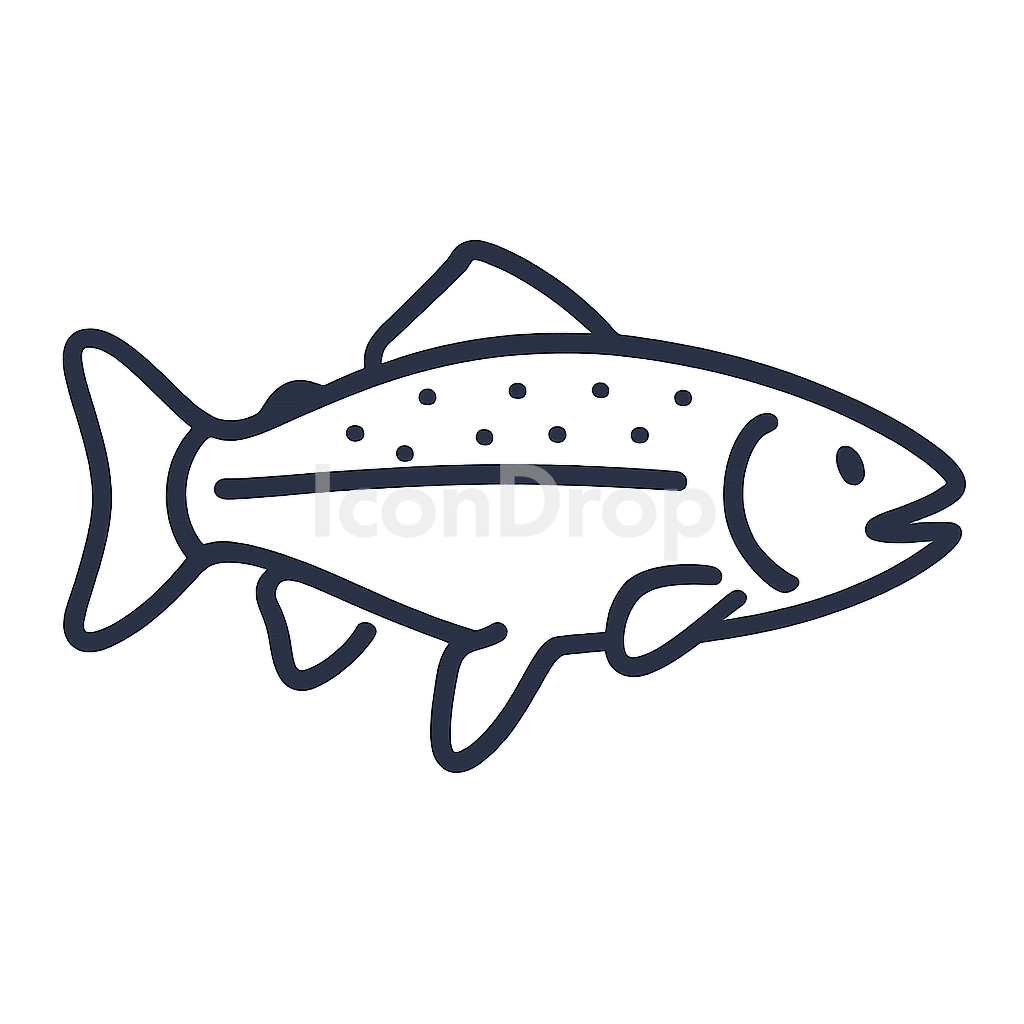 Rainbow Trout Icon Outline
