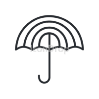 Rainbow Umbrella Icon Outline