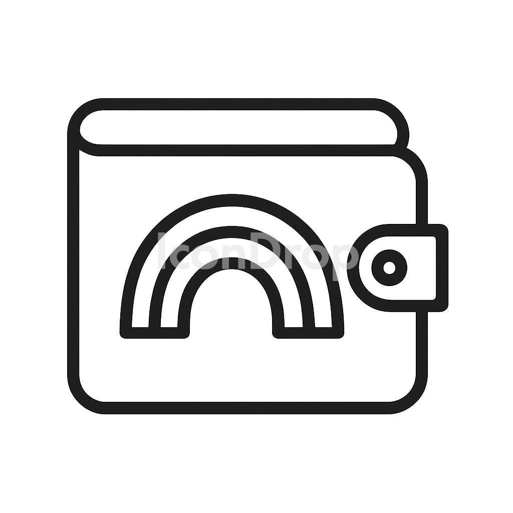 Rainbow Wallet Icon Outline