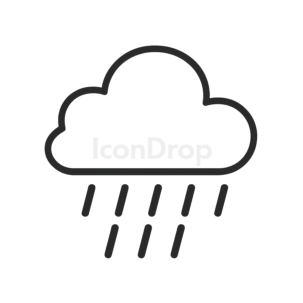 Rainy Cloud Icon Outline