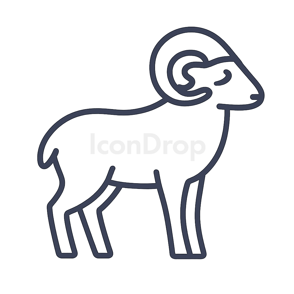 Ram Animal Icon Outline