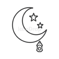 Ramadan Moon Icon Outline