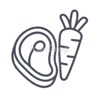 Raw Food Icon Outline