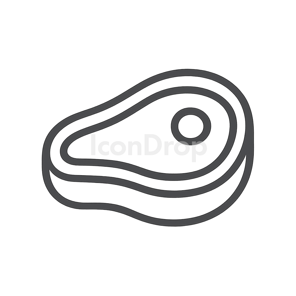 Raw Meat Icon Outline
