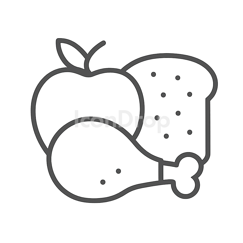 Real Food Icon Outline