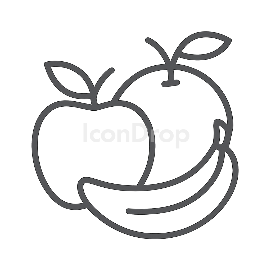 Real Fruit Icon Outline