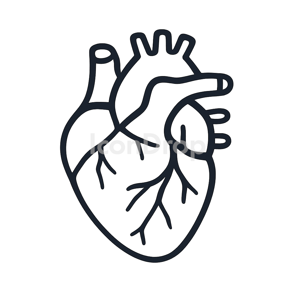 Real Heart Icon Outline