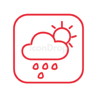 Red And Black Weather App Icon Outline