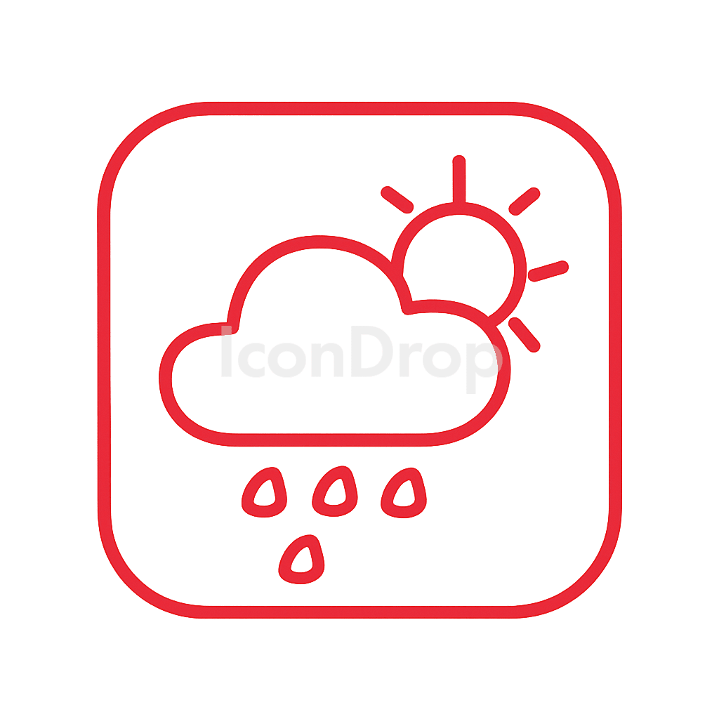 Red And Black Weather App Icon Outline