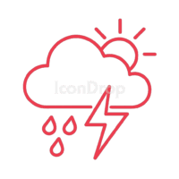 Red And Black Weather Icon Outline