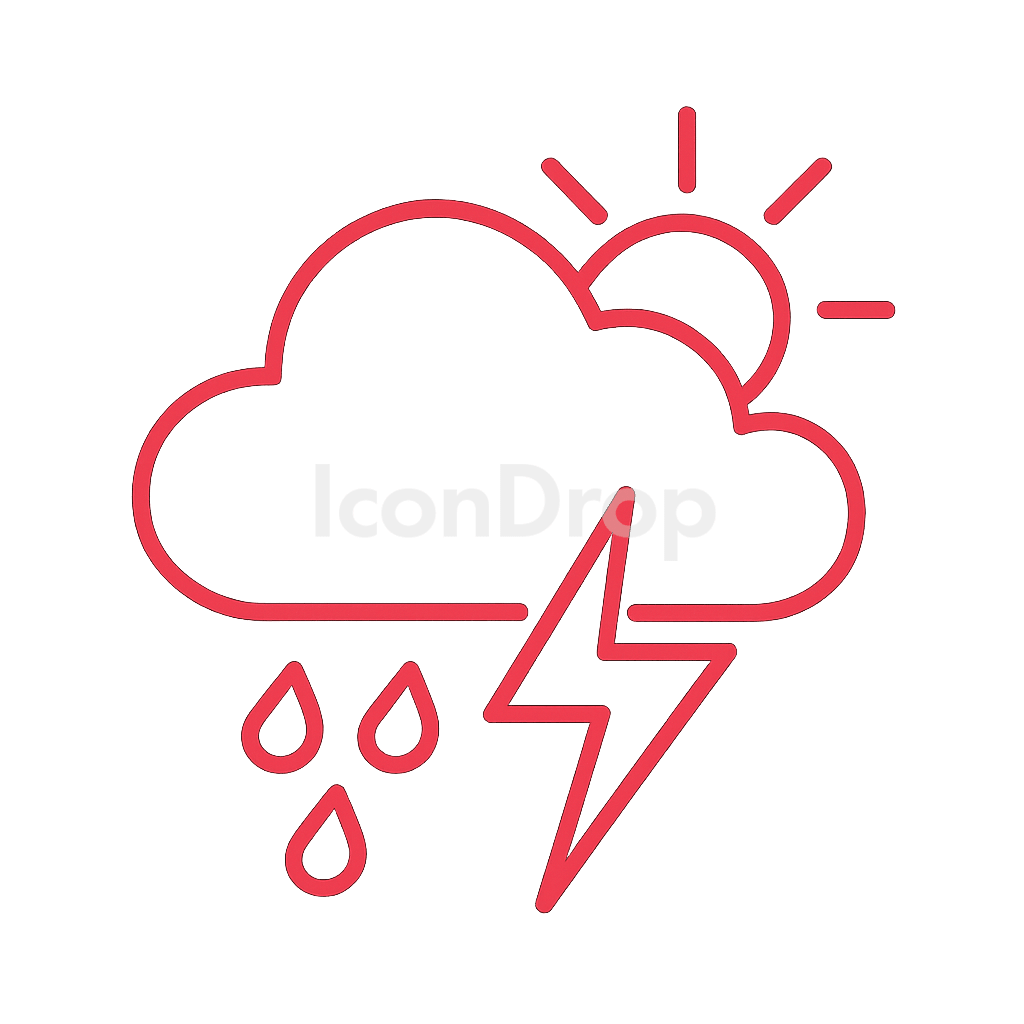 赤と黒の天気アイコン アウトライン