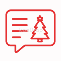 Red Christmas Messages Icon Outline