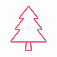 赤いクリスマスツリーのアイコン(アウトライン)