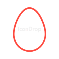 Red Egg Icon Outline