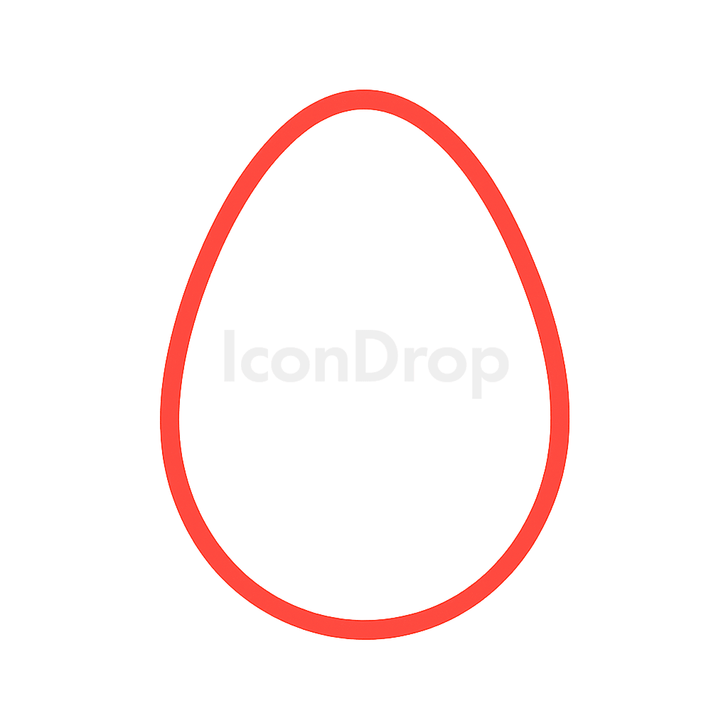 Red Egg Icon Outline