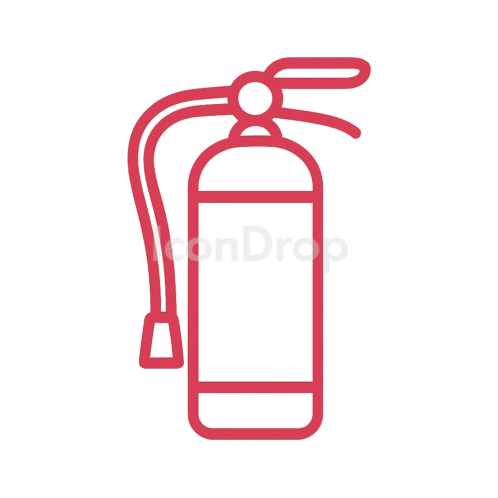 Red Fire Extinguisher Icon Outline