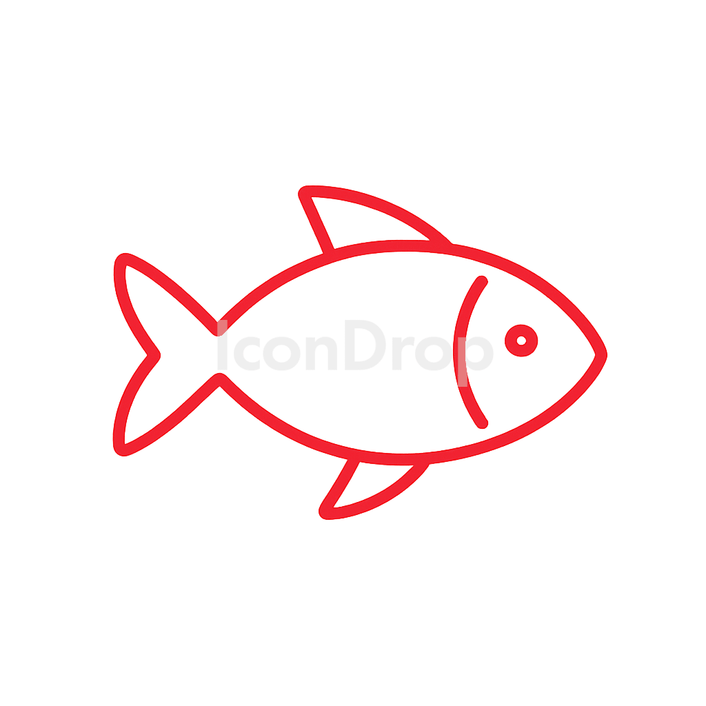 赤い魚のアイコン アウトライン