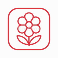 赤い花のアプリアイコン(アウトライン)