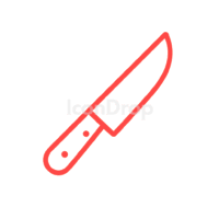 Red Knife Icon Outline