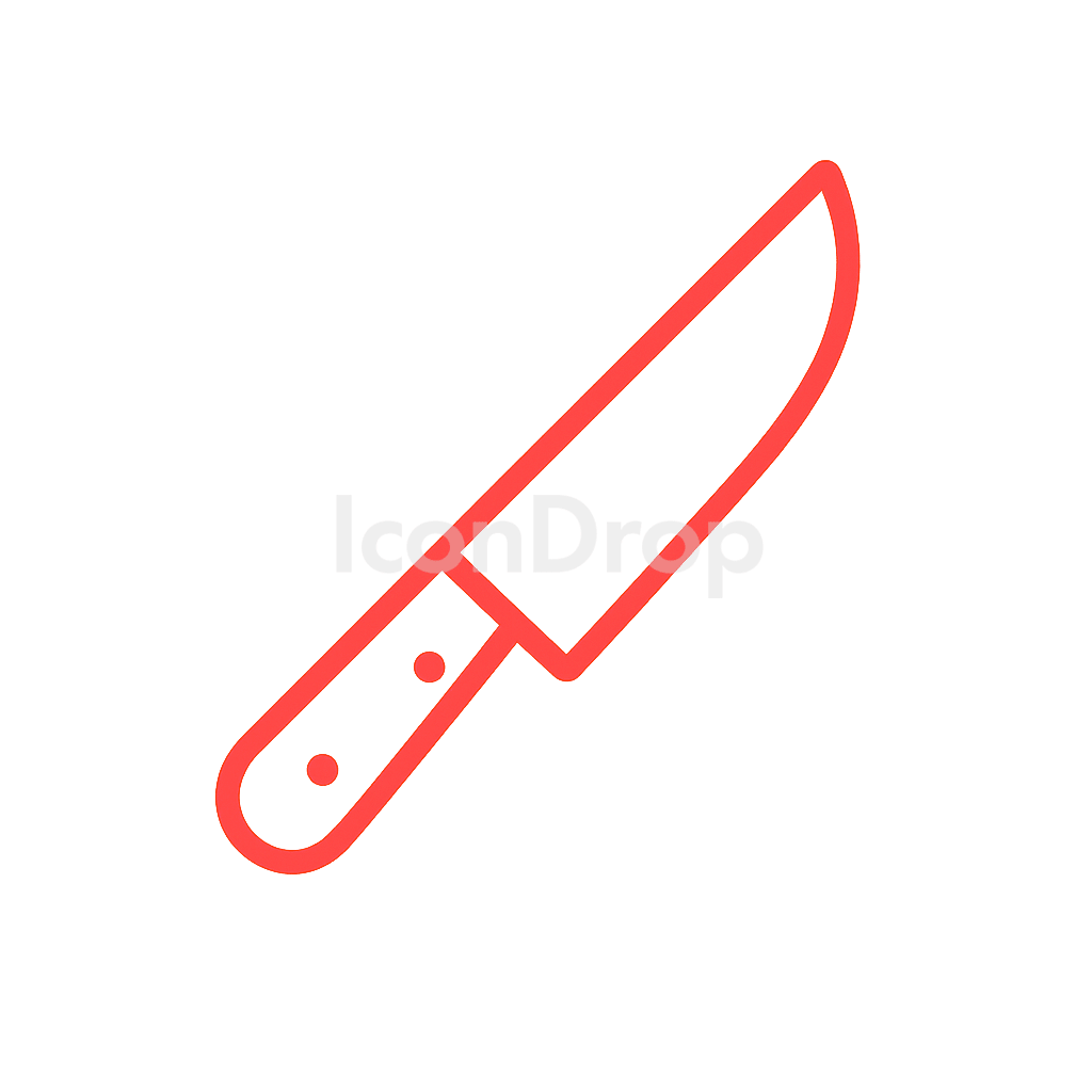 Red Knife Icon Outline