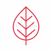 赤い葉っぱのアイコン(アウトライン)