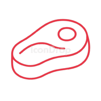 赤身肉のアイコン(アウトライン)