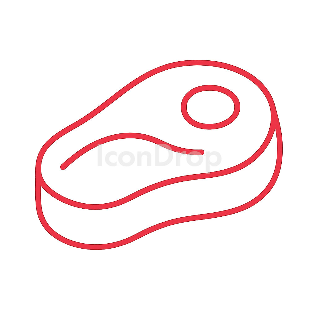 赤身肉のアイコン アウトライン