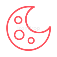 Red Moon Icon Outline
