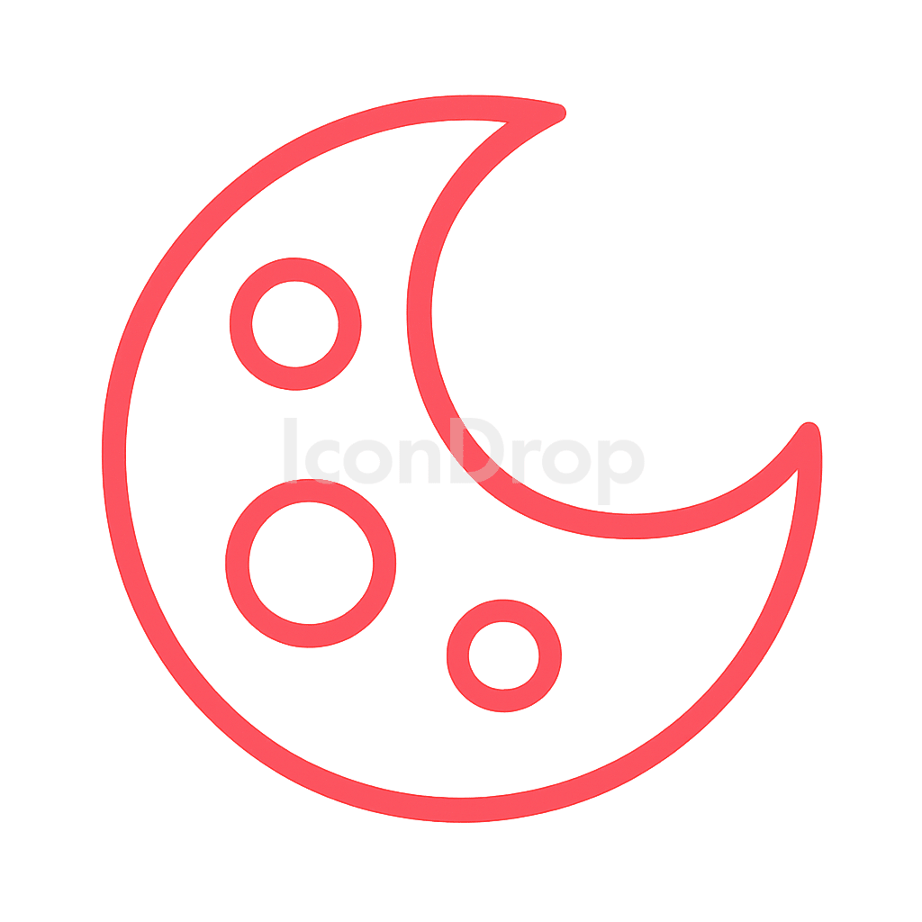 Red Moon Icon Outline
