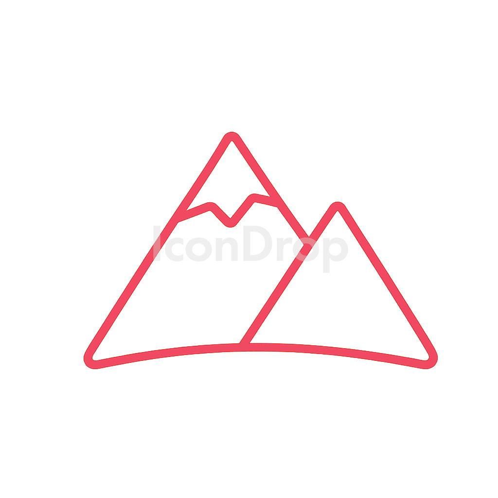 赤い山のアイコン アウトライン