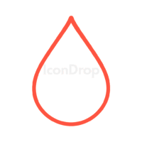 Red Water Drop Icon Outline