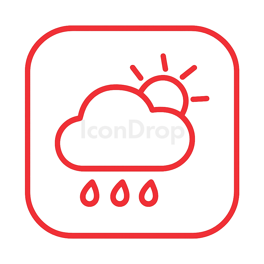 Red Weather App Icon Outline