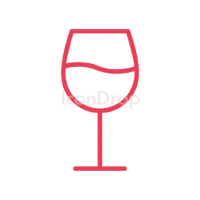 Red Wine Glass Icon Outline