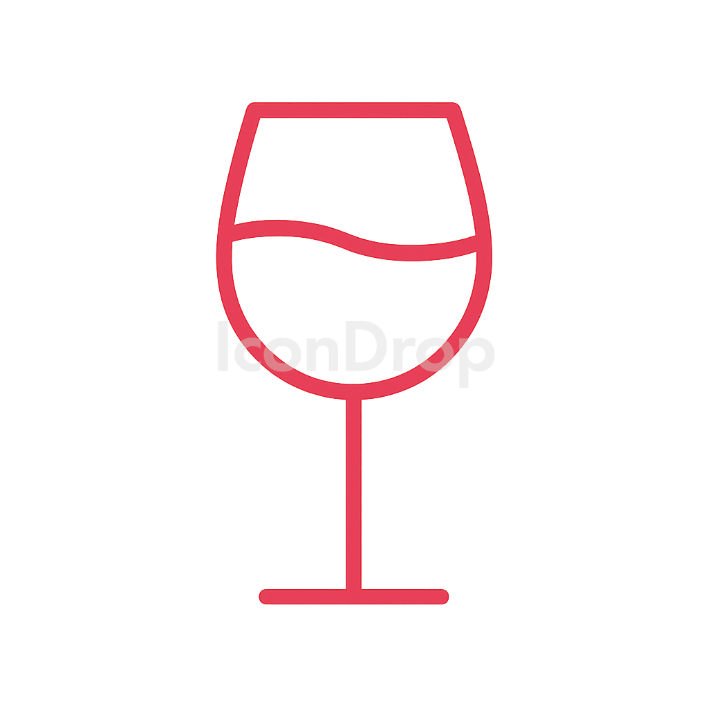 Red Wine Glass Icon Outline